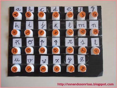 abecedario con tapones