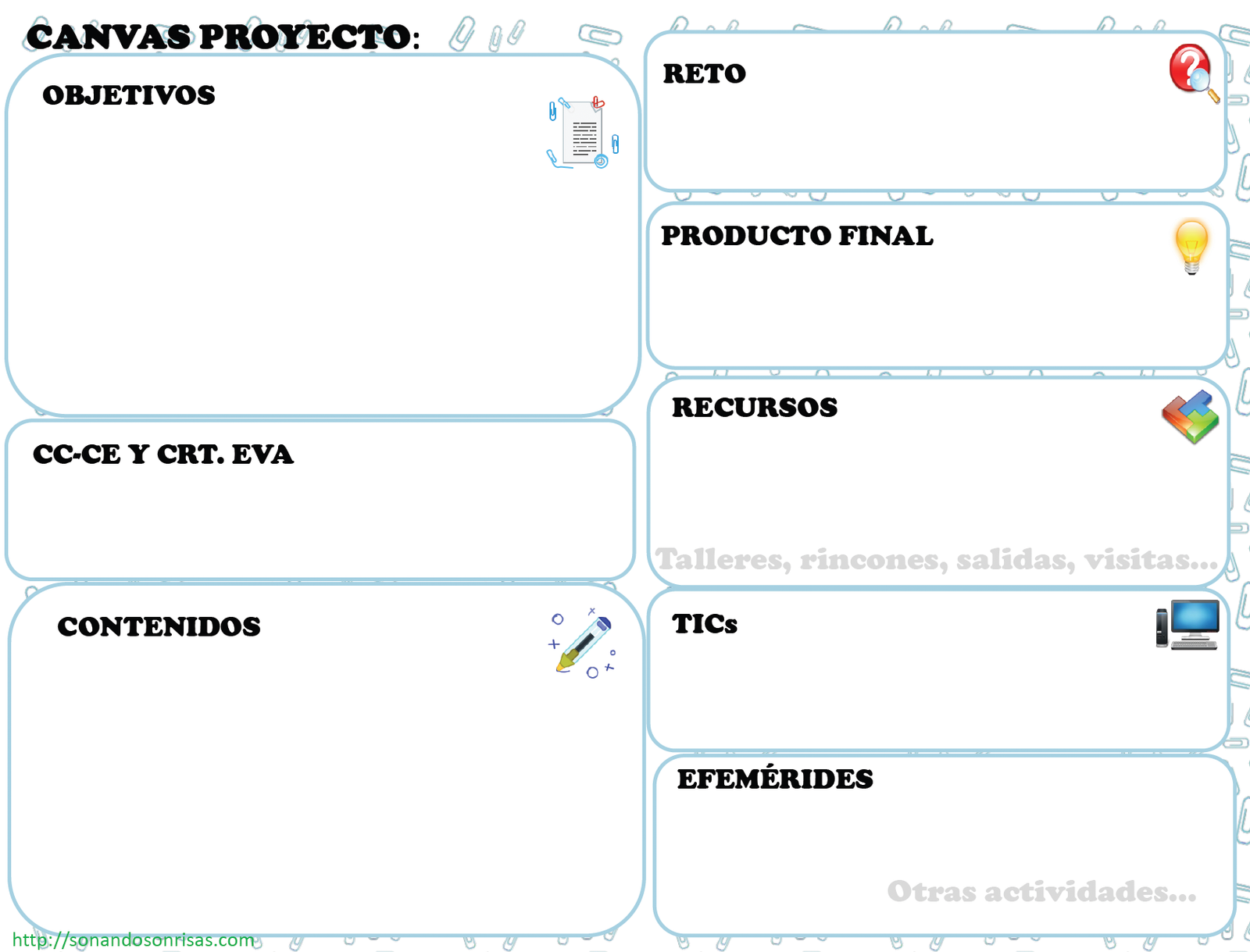 Canvas plantilla de proyectos o situaciones de aprendizaje