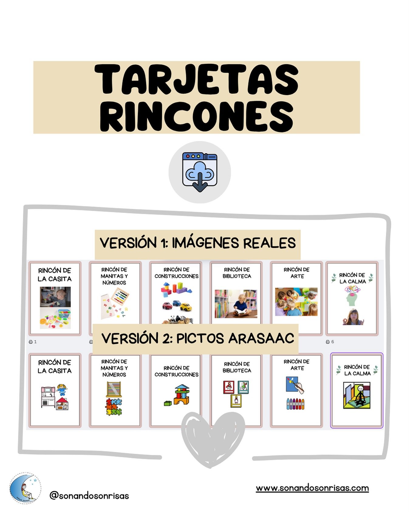Os comparto las tarjetas de rincones que tengo este año, para mi curso de 3 años las necesito con pictos de @arasaac aunque también están con imágenes reales.
Realizadas con @canva_es
Si os sirven os las dejo para descargar por historias y por la web.
#canva #rincones #rinconesinfantil #descargar #tarjetasrincones #claustrodeiginfantil